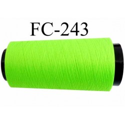 cone de fil mousse texturé polyester fil n°120 couleur vert fluo longueur du cone 2000 mètres bobiné en France