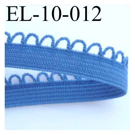 élastique picot dentelle plat largeur 10 mm couleur bleu largeur de bande 7 mm largeur de dentelle boucle 3 mm très beau