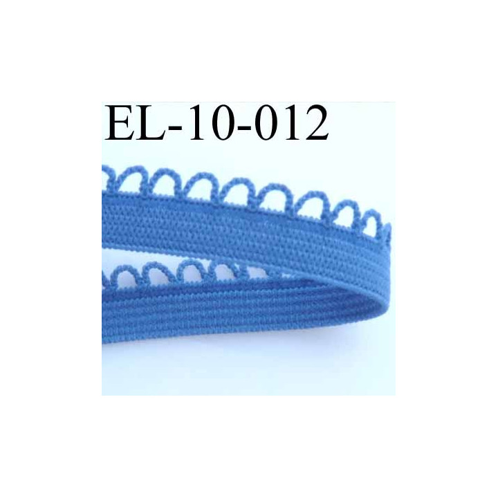 élastique picot dentelle plat largeur 10 mm couleur bleu largeur de bande 7 mm largeur de dentelle boucle 3 mm très beau