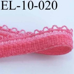 élastique picot dentelle plat largeur 10 mm couleur rose largeur de bande 7 mm largeur de dentelle boucle 3 mm très beau