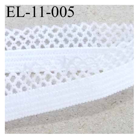 élastique picot dentelle plat largeur 11 mm couleur blanc largeur de la bande 6 mm largeur de la dentelle boucle 5 mm 