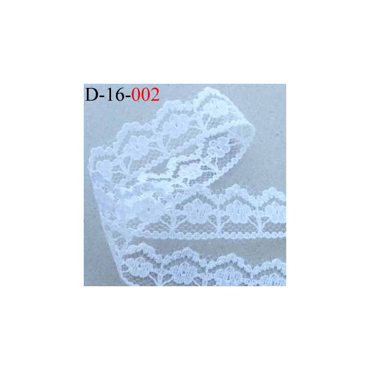 Dentelle  synthétique largeur 17 mm couleur blanc très belle prix au mètre