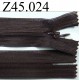 fermeture éclair invisble longueur 45 cm couleur marron non séparable zip nylon largeur 2.5 cm