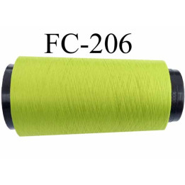 Cone de fil mousse polyester fil n° 165 couleur vert anis  longueur du Cone 2000 mètres bobiné en France