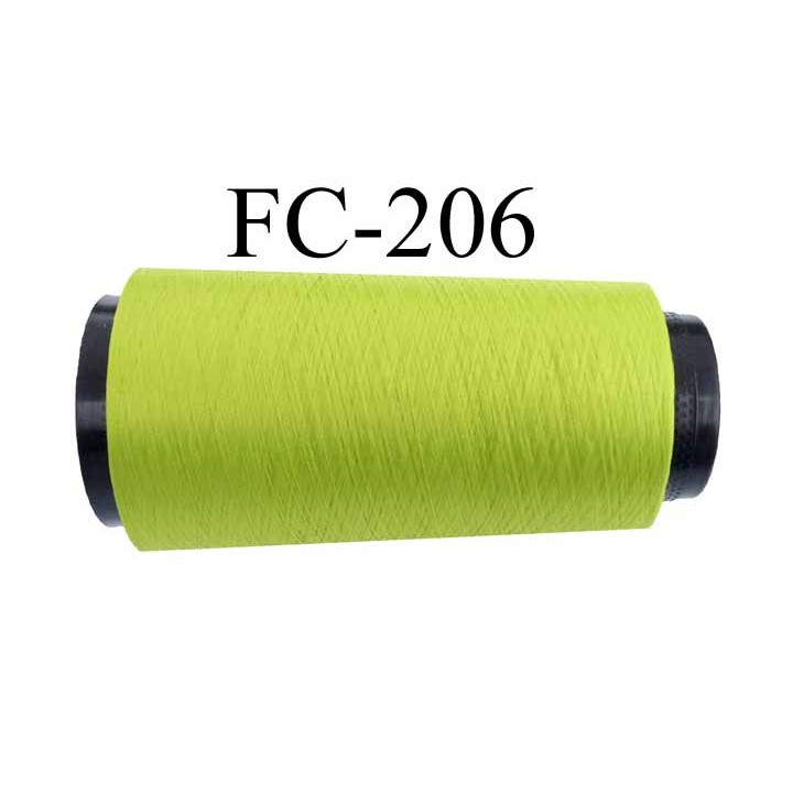 Cone de fil mousse polyester fil n° 165 couleur vert anis  longueur du Cone 2000 mètres bobiné en France