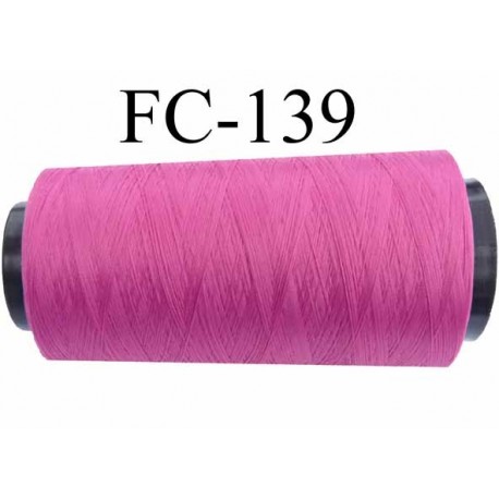 Cone de fil mousse polyester fil n° 110 couleur fushia longueur du Cone 2000 mètres bobiné en France