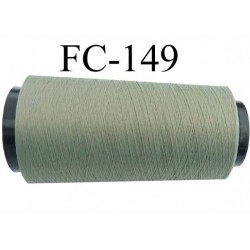 Cone de fil mousse texturé polyester fil fin n° 210 solide couleur vert kaki clair longueur 2000 mètres bobiné en France