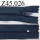 fermeture éclair longueur 45 cm couleur bleu non séparable zip nylon largeur 2.5 cm