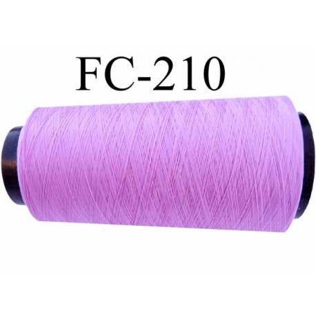 Cone de fil mousse polyester texturé fil n° 120 couleur lilas parme longueur du cone 5000 mètres fabriqué en France