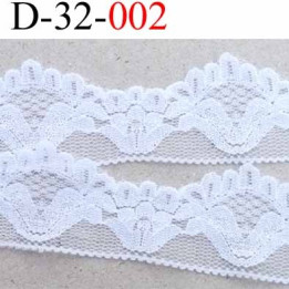 dentelle blanche largeur 32 mm synthétique lycra élastique couleur blanc  prix au mètre