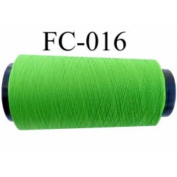 Cone de fil mousse texturé polyester fil n° 120 couleur vert tirant sur le fluo  longueur du Cone 1000 mètres bobiné en France