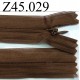 fermeture éclair invisble longueur 45 cm couleur marron non séparable zip nylon largeur 2.5 cm