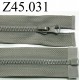 fermeture éclair longueur 45 cm couleur gris séparable zip nylon largeur 3 cm largeur du zip 4 mm 