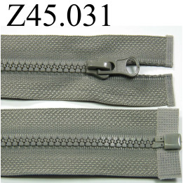 fermeture éclair  longueur 45 cm couleur gris séparable zip nylon largeur 3 cm largeur du zip 4 mm 