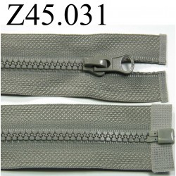 fermeture zip longueur 45 cm couleur gris séparable zip nylon largeur 3 cm largeur du zip 4 mm 