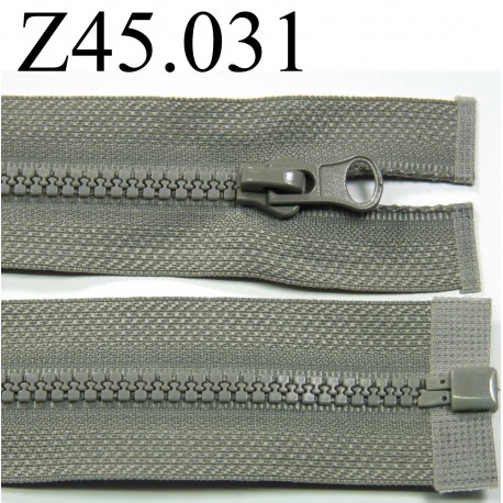 fermeture éclair longueur 45 cm couleur gris séparable zip nylon largeur 3 cm largeur du zip 4 mm 
