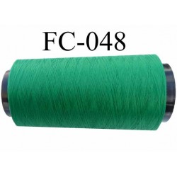Cone de fil mousse polyester texturé fil n° 120 couleur vert cone de 2000 mètres bobiné en France