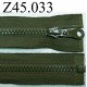 fermeture éclair longueur 45 cm couleur vert kaki séparable zip nylon largeur 3.3 cm largeur du zip 5 mm 