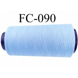 Cone de fil mousse polyamide fil n° 120 couleur bleu ciel longueur du cone 5000 mètres bobiné en France