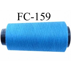 Cone de fil polyester fil n°100 couleur bleu longueur du cone 1000 mètres bobiné en France