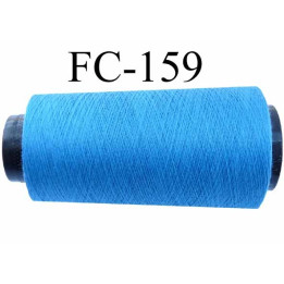 Cone de fil polyester fil n°100 couleur bleu longueur du cone 2000 mètres bobiné en France