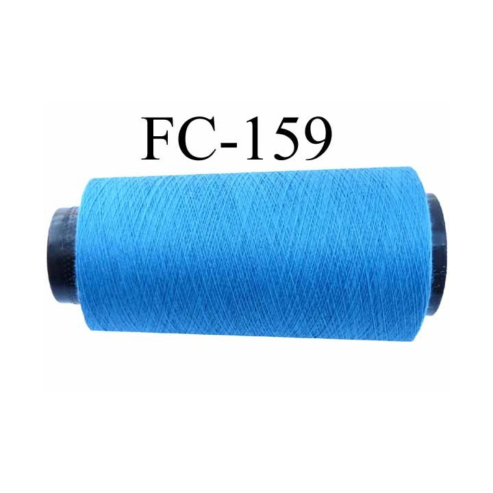 Cone de fil polyester fil n°100 couleur bleu longueur du cone 2000 mètres bobiné en France