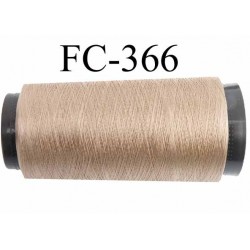 Cone de fil n°2/70 nylon couleur bronze clair caramel blond brilland longueur 5000 mètres bobiné en France
