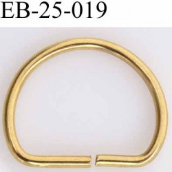 Boucle etrier anneau demi rond métal couleur or doré largeur  2.3 cm intérieur 1.7 cm idéal pour sangle 1.5 cm hauteur 1.9 cm
