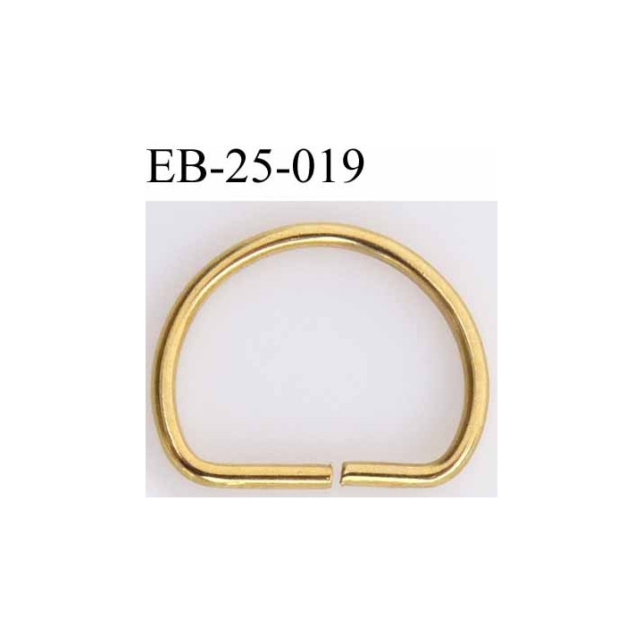 Boucle etrier anneau demi rond métal couleur or doré largeur  2.3 cm intérieur 1.7 cm idéal pour sangle 1.5 cm hauteur 1.9 cm
