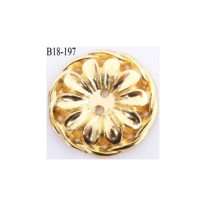 bouton 18 mm couleur doré en métal très joli la couleur est celle d'une pièce d'or diamètre 18 mm
