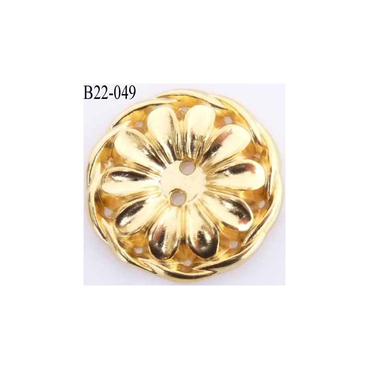 bouton 22 mm couleur doré en métal très joli la couleur est celle d'une pièce d'or diamètre 22 mm