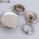 bouton pression à griffe métal chromé couleur argent chromé 5 griffes diamètre 15 mm ensemble de 4 pièces par bouton