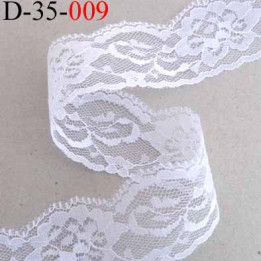 dentelle synthétique largeur 35 mm couleur blanc prix au mètre