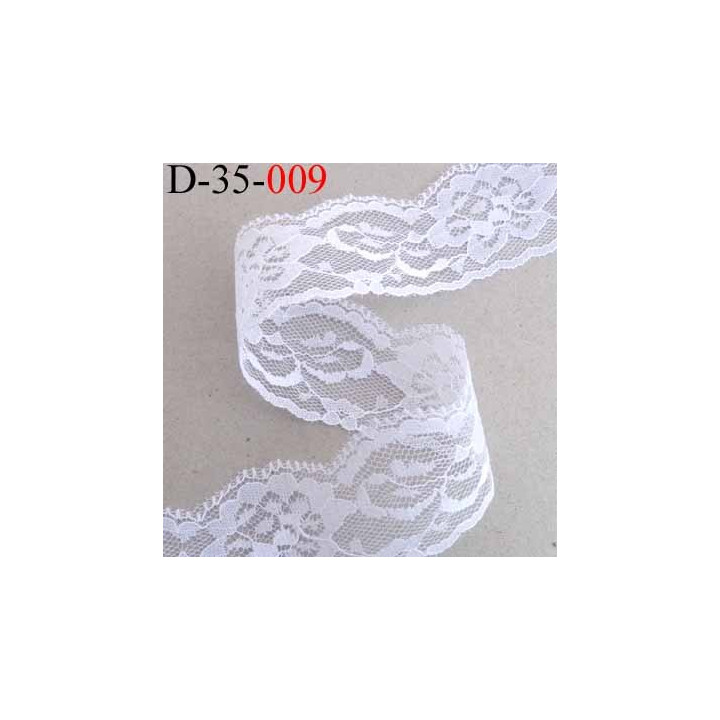 dentelle synthétique largeur 35 mm couleur blanc prix au mètre