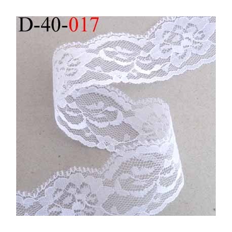 dentelle synthétique largeur 40 mm couleur blanc motif fleur prix au mètre