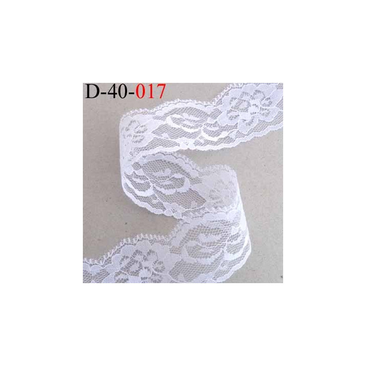 dentelle synthétique largeur 38 mm couleur blanc motif fleur prix au mètre