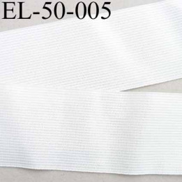Elastique 50 mm très belle qualité blanc forte élasticité largeur 50 mm  souple  prix au mètre