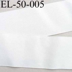 Elastique 50 mm très belle qualité blanc forte élasticité largeur 50 mm souple plus souple que la ref EL-50-003 prix au mètre