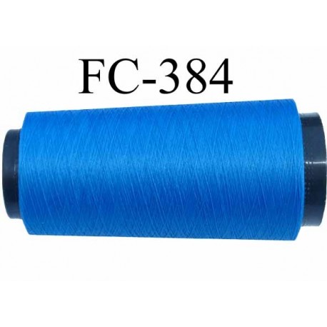 Cone de fil mousse polyester fil n° 160 couleur bleu longueur 2000 mètres bobiné en France