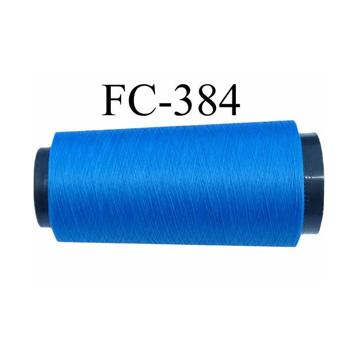Cone de fil mousse polyester fil n° 160 couleur bleu longueur 2000 mètres bobiné en France