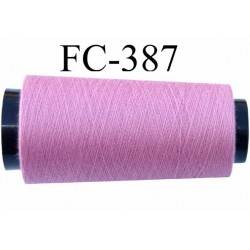 Cone de fil n° 120 polyester couleur rose longueur de la bobine 1000 mètres bobiné en France 