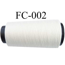 Cone de fil 2000 m mousse polyester n° 110 polyester couleur blanc  longueur 2000  mètres bobiné en France