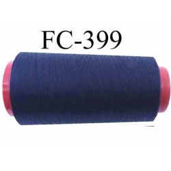Cone de fil mousse polyester fil n° 160 couleur bleu marine longueur 1000 mètres bobiné en France