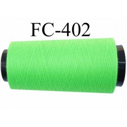 Cone de fil polyester fil n°120 couleur vert fluo longueur du cone 1000 mètres bobiné en France