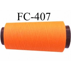 Cone de fil polyester fil n°120 couleur orange fluo longueur 2000 mètres bobiné en France