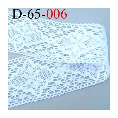 dentelle crochet ancienne 100% coton largeur 65 mm couleur blanc provient d'une mercerie parisienne prix au mètre