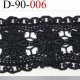 galon dentelle noir synthétique motif fleur largeur 90 mm couleur noir souple prix au mètre