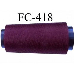 Cone de fil très résistant n° 35 polyester continu bordeau brillant superbe très solide longueur 1000 mètres bobiné en France