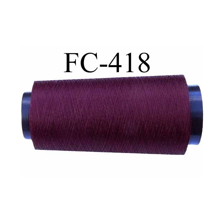 Cone de fil très résistant n° 35 polyester continu bordeau brillant superbe très solide longueur 5000 mètres bobiné en France