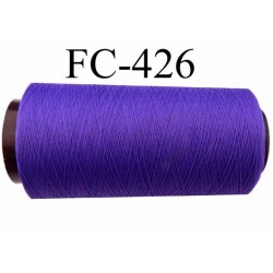 Cone de fil mousse texturé polyester fil n°160 couleur violet longueur du cone 5000 mètres bobiné en France